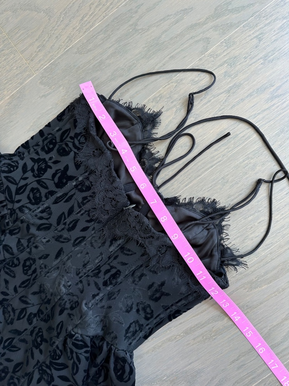 For Love and Lemons Shae Black Velvet Lace Mini Dress Bodice - Size XXS - Picture 9 of 10